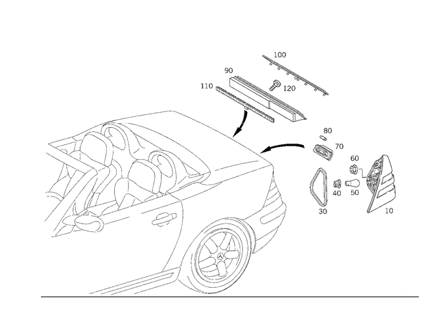 Tail Lamp--LEFT - Mercedes-Benz (170-820-19-64-64) Tail Lamp--LEFT - Mercedes-Benz (170-820-19-64-64)
