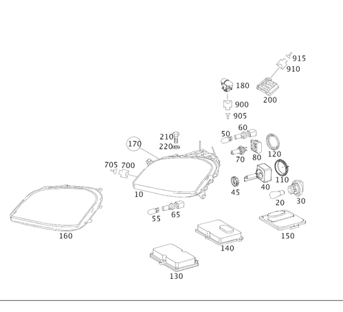 Headlamp Assembly - Right - Mercedes-Benz (164-820-76-61-64)