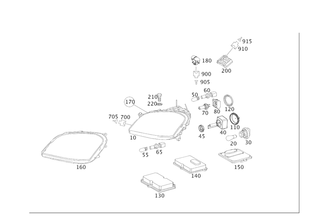 Headlamp Assembly - Right - Mercedes-Benz (164-820-76-61-64) Headlamp Assembly - Right - Mercedes-Benz (164-820-76-61-64)