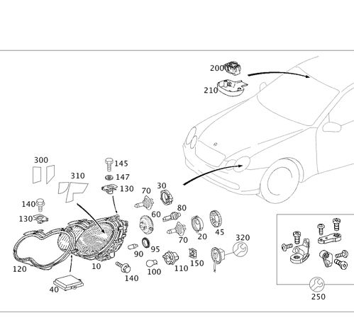 Headlamp Assembly - Left - Xenon - Mercedes-Benz (203-820-45-59)