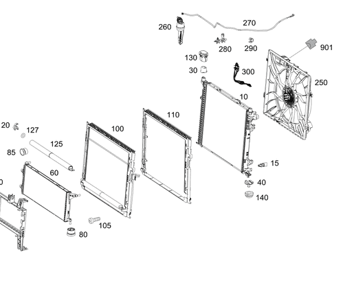 Radiator Combination - Mercedes-Benz (099-500-00-02)