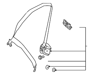 Lap & Shoulder Belt - Mercedes-Benz (205-860-43-00-3D53)