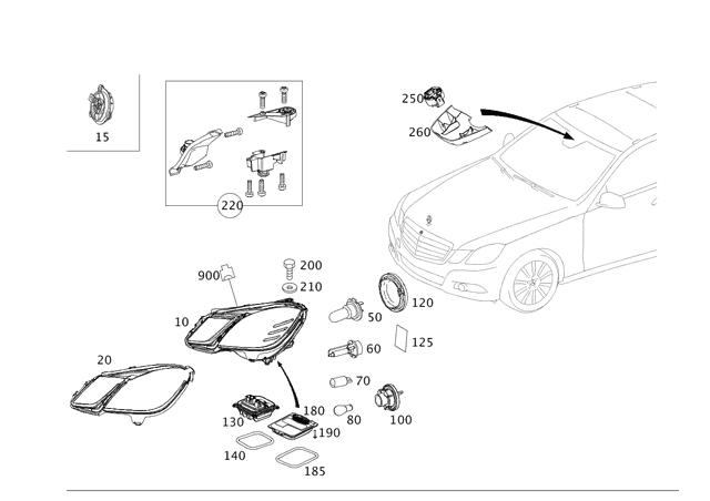 Composite Headlamp - Left - Mercedes-Benz (212-820-21-39-65) Composite Headlamp - Left - Mercedes-Benz (212-820-21-39-65)