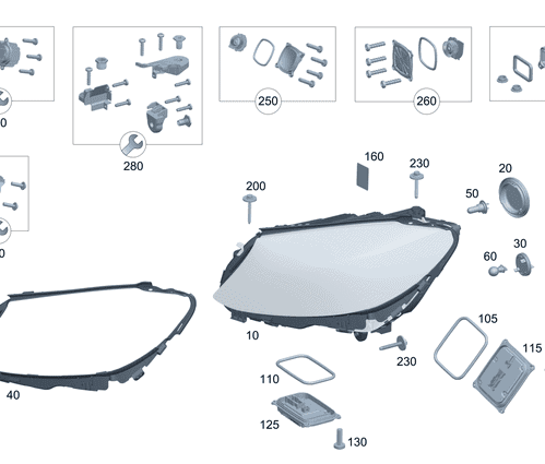 Headlamp Assembly - Right - LED - Mercedes-Benz (205-906-46-06-64)