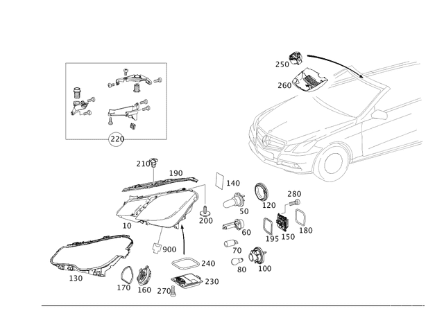 Headlamp Assembly - Right, Front Right Right - LED - Mercedes-Benz (207-820-90-61-64) Headlamp Assembly - Right, Front Right Right - LED - Mercedes-Benz (207-820-90-61-64)