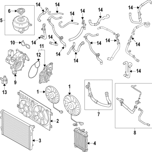 Auxiliary Radiator - Volkswagen (5Q0-121-251-HD)