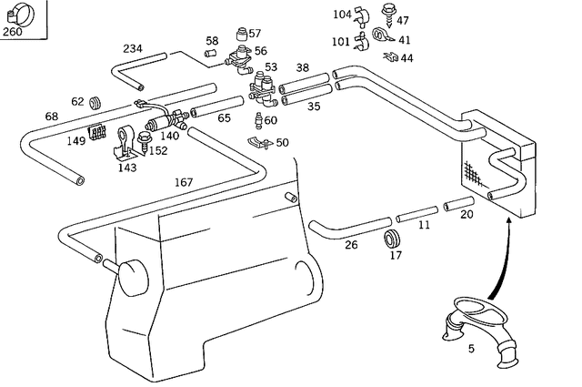 Hose - Mercedes-Benz (124-832-27-94) Hose - Mercedes-Benz (124-832-27-94)