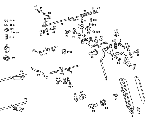 Accelerator Pedal - Mercedes-Benz (116-301-02-01)