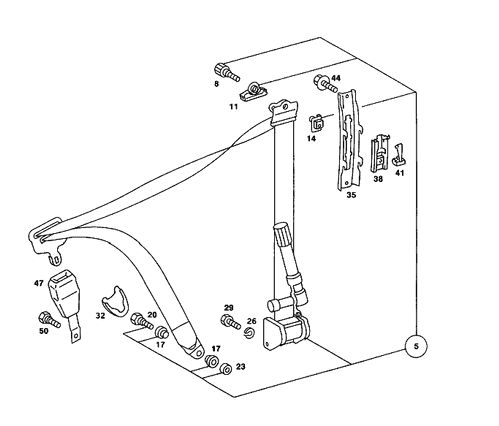 Seat Belt - Mercedes-Benz (126-860-86-86)