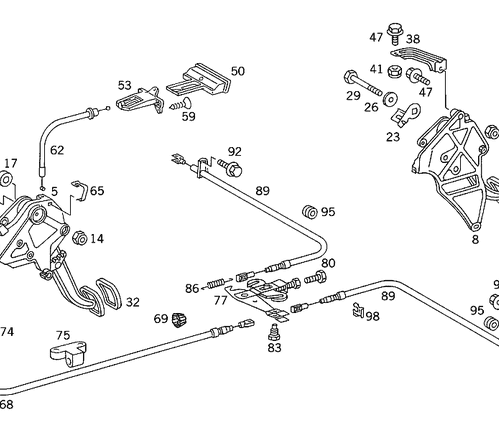 Brake Cable - Mercedes-Benz (124-420-16-85)