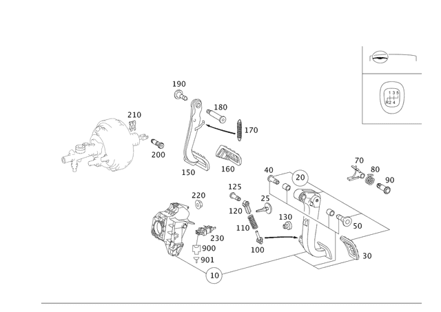 Brake Pedal - Mercedes-Benz (171-290-13-18) Brake Pedal - Mercedes-Benz (171-290-13-18)