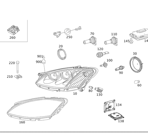 Lamp Unit - Mercedes-Benz (221-820-66-39-64)