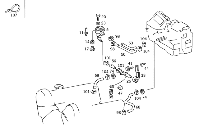 Hose - Mercedes-Benz (126-832-29-94) Hose - Mercedes-Benz (126-832-29-94)