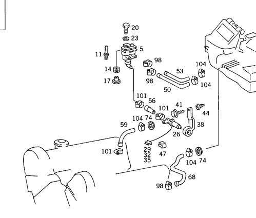 Hose - Mercedes-Benz (126-830-11-96)