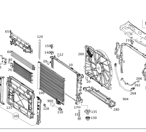 Radiator - Mercedes-Benz (204-500-31-03)