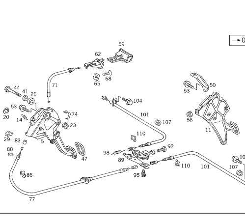 Brake Cable - Mercedes-Benz (129-420-03-85)
