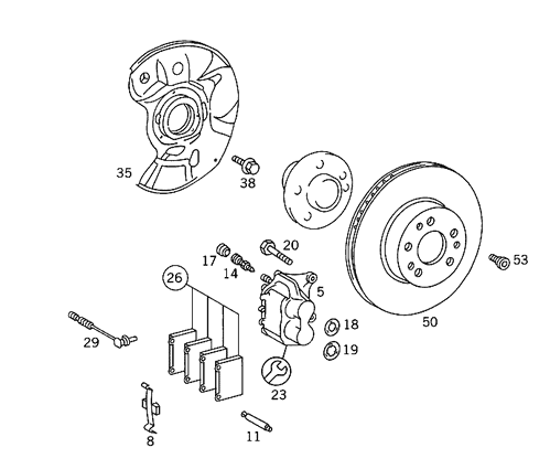 Disk Brake Pad Set - Mercedes-Benz (005-420-32-20)