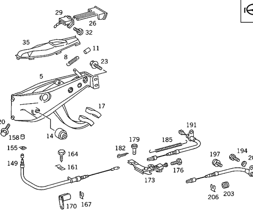 Brake Cable - Mercedes-Benz (126-420-11-85)