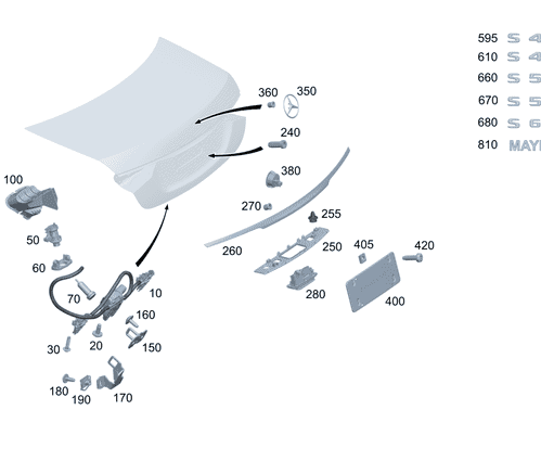 Lock - Mercedes-Benz (231-750-13-00)