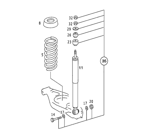 Shock Absorber - Mercedes-Benz (124-320-04-31)