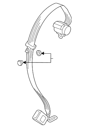 Center Belt Assembly - Volkswagen (11K-857-807-RAA) Center Belt Assembly - Volkswagen (11K-857-807-RAA)