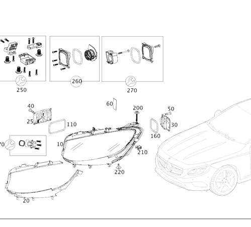 Headlamp Assembly - Left - Mercedes-Benz (217-906-41-00-64)