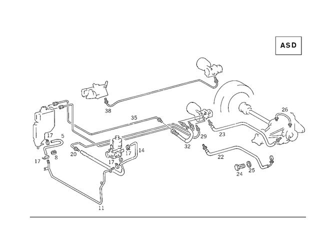 Hose - Mercedes-Benz (129-997-25-82) Hose - Mercedes-Benz (129-997-25-82)