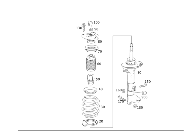 Left and Right Strut - Mercedes-Benz (204-323-29-00-64) Left and Right Strut - Mercedes-Benz (204-323-29-00-64)